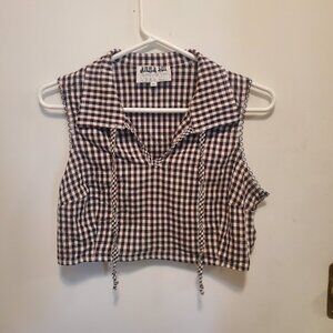 Anna Sui Jeans Gingham Crop Top